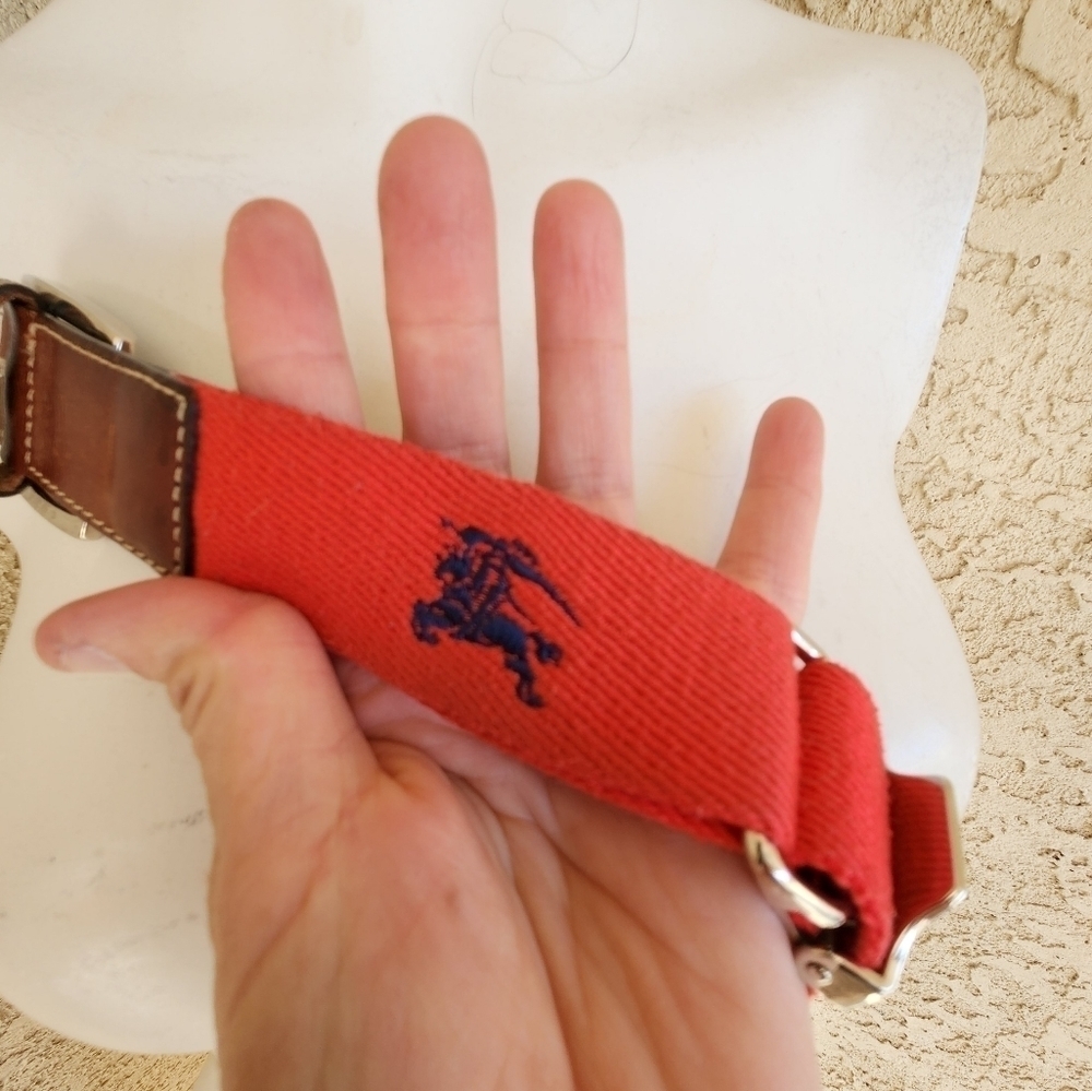 Beautiful Burberry fabric and brown leather belt, - Picture 12 of 12